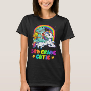 T-shirt Cutie Dinosaur équitation 3e Grade Unicorn Retour