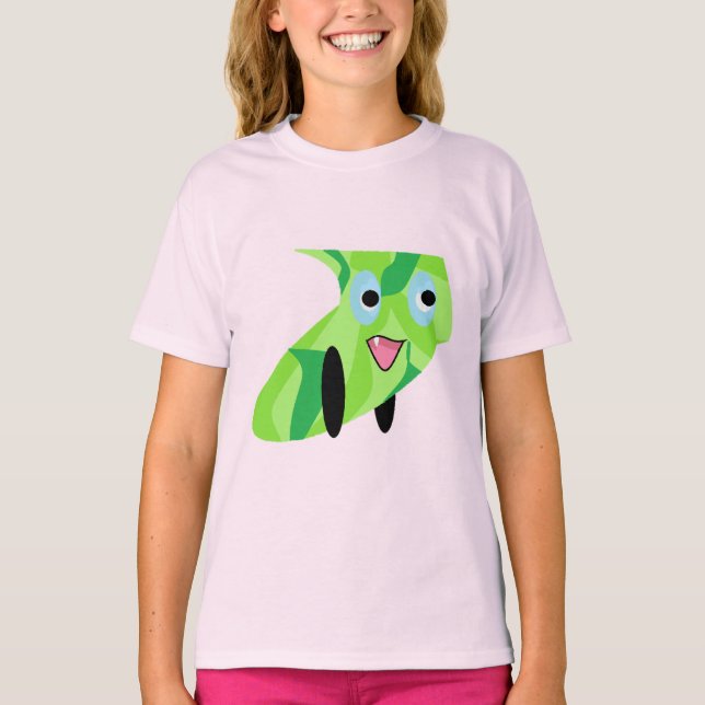 T-shirt Cutit Kids Art Design 2 jolie Chiot Vert (Devant)