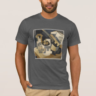 T-shirt Cuvette de guitare et de fruit sur un Tableau,