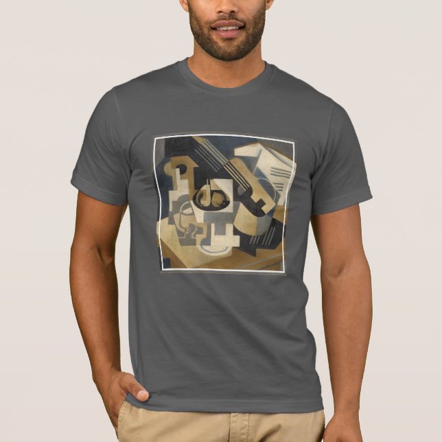 T-shirt Cuvette de guitare et de fruit sur un Tableau, (Devant)