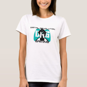T-shirt cyan de logo : Femmes blanches