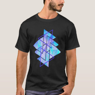 T-shirt Cyan Pink Blue Smoke Motif de géométrie moderne