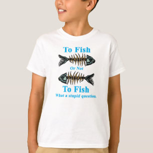 T-shirt Cyan squelettique aux poissons ou pour ne pas