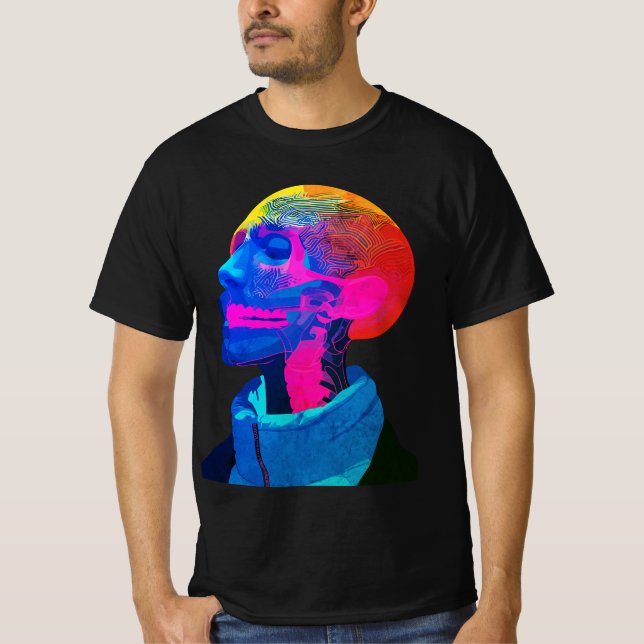 T-shirt Cyber-crâne - Anatomie futuriste (Devant)