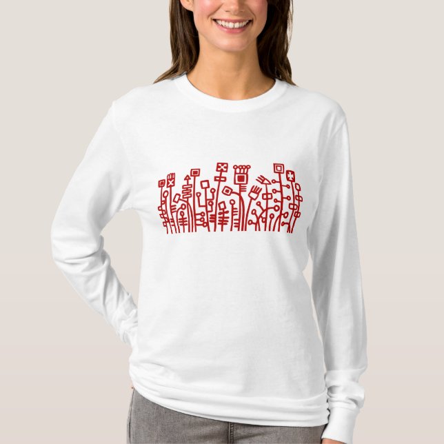 T-shirt Cyber Garden - Rouge rubis (Devant)