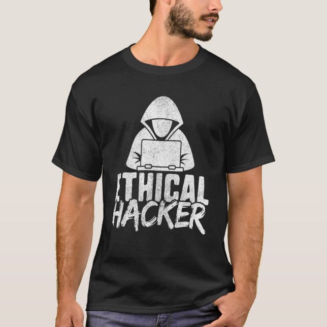 T-shirt Cyber Security  For Men Geek White Hat Ethical Hac (Devant)