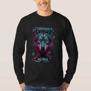 T-shirt Cyberloup Alpha Loup Cyberpunk Néon Futuriste