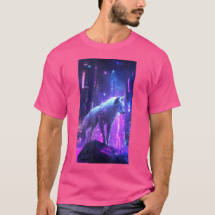 T-shirt Cyberpunk Anime Wolf Art numérique Futuristic Magi
