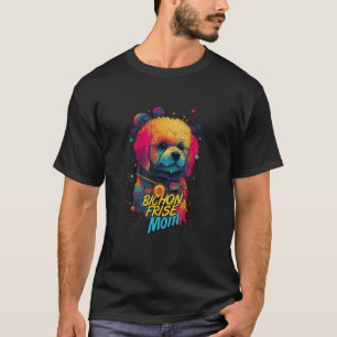 T-shirt Cyberpunk Bichon Frise Amoureux Moms Futuriste Bic