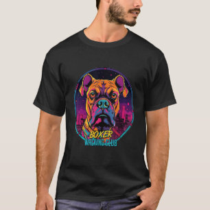 T-shirt Cyberpunk Boxer Walking Club Chien futuriste