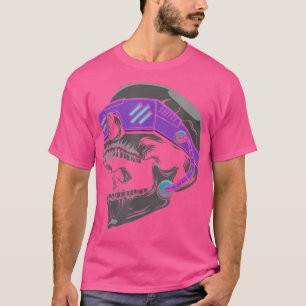 T-shirt Cyberpunk Crâne Tête de mort Squelette Métal de mo