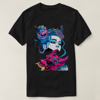 T-shirt Cyberpunk esthétique Samurai Demons Masque Japonai