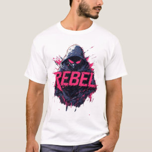 T-shirt Cyberpunk Ninja Rebelle Hot Pink Éclaboussure Stre