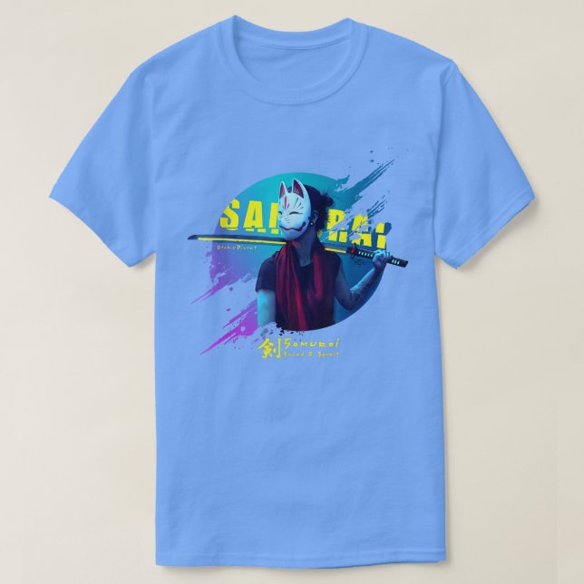 T-shirt Cyberpunk Samurai Girl Japonaise Samurai Bushido S (Design devant)