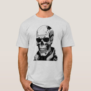 T-shirt Cyberpunk Skull Futuristic Graphisme Tee Design