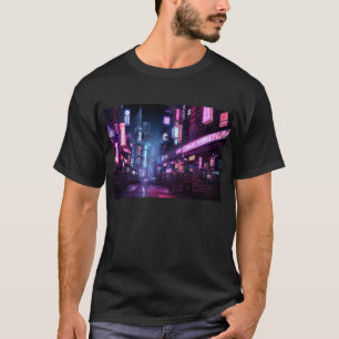 T-shirt Cyberpunk Tokyo Night Street