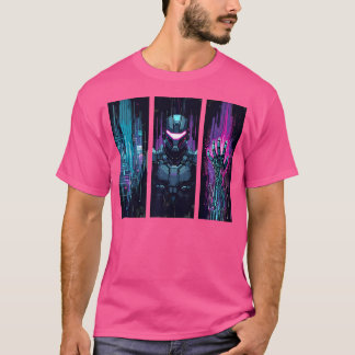 T-shirt Cyberpunk vintage Future Robot Sci-Fi Tech Art