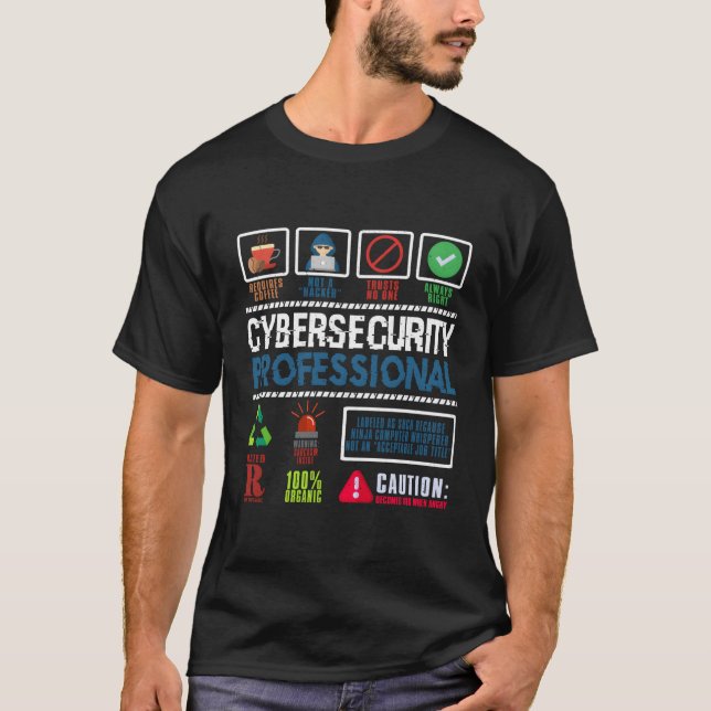 T-shirt Cybersécurité Professionnelle Pas Un Hacker (Devant)