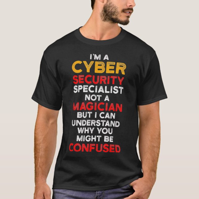 T-shirt Cybersecurity IT Analyst Magician Certified Tech S (Devant)