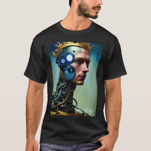 T-shirt Cyborg couronné paradisiaque Prince King Mens T-sh