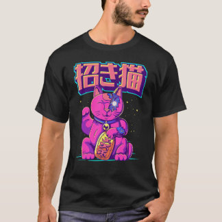 T-shirt Cyborg Maneki Neko Cat Japanese Lucky Cat Cyber Ae