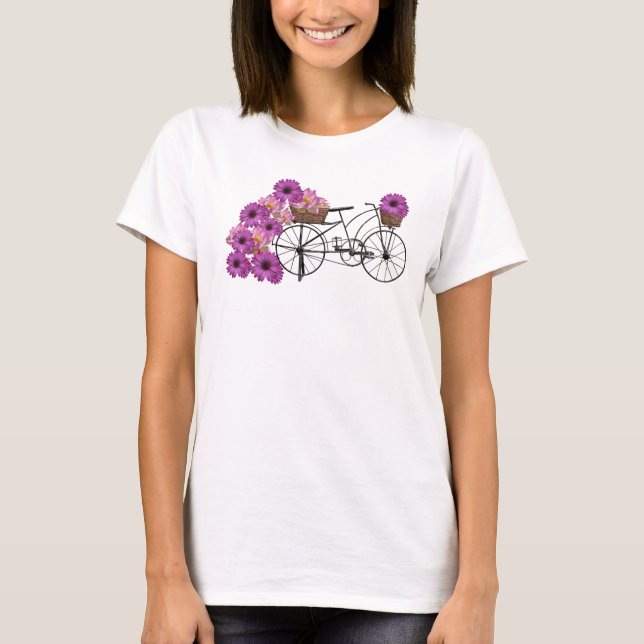 T-shirt Cycle et fleur (Devant)