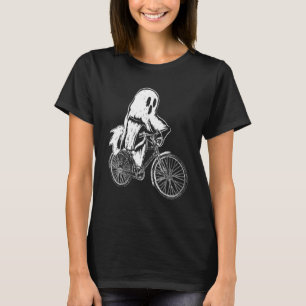 T-shirt Cycling Cyclist Halloween Ghost Riding Bicycle
