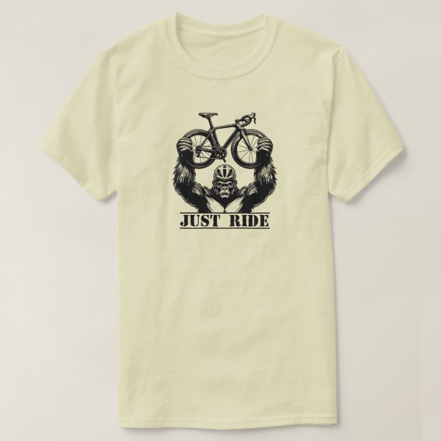 T-shirt Cyclisme Juste Ride Gorilla (Design devant)