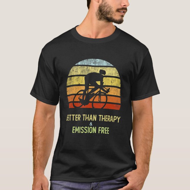 T-shirt Cyclisme Mieux Que Thérapie Circuler Votre Émissio (Devant)