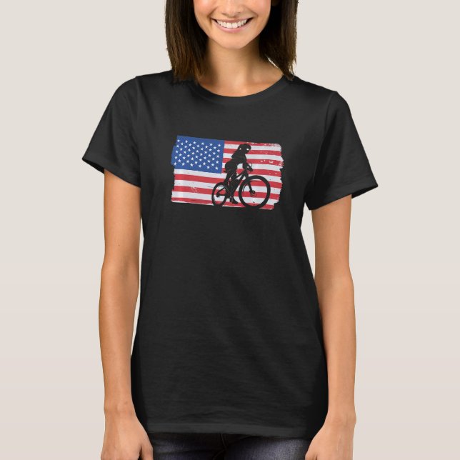 T-shirt Cyclisme Road Bike Us Drapeau cycliste 1 (Devant)