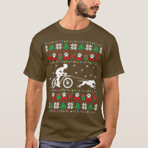 T-shirt Cyclisme Vélo Avec Chiens Doux de Noël moche Xm