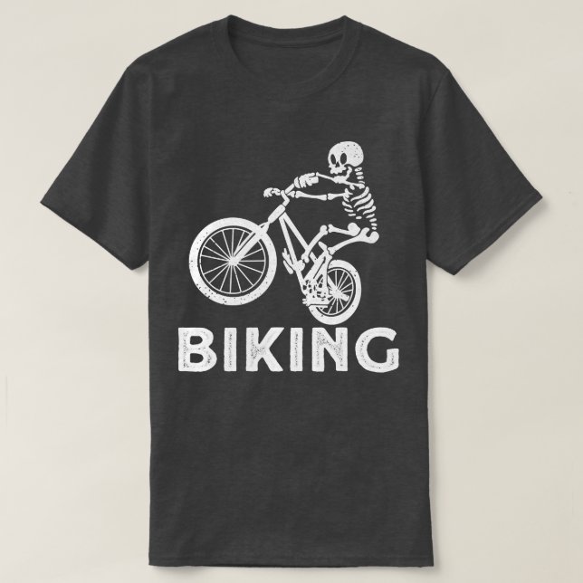 T-shirt Cyclisme Vélo équitation Vélo Skeleton Vélo Drôle (Design devant)