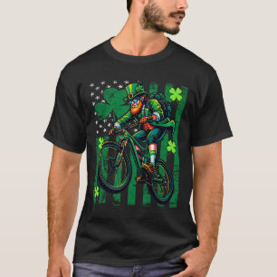 T-shirt Cycliste de VTT St Patricks Day Américain Irlandai