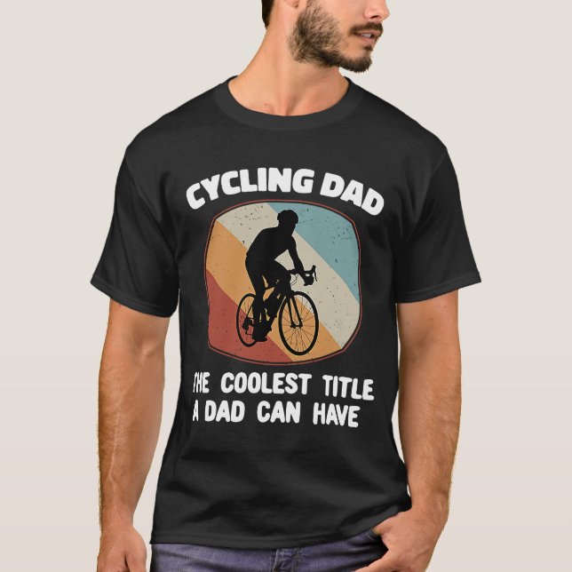 T-shirt Cycliste vintage le plus froid Papa Vélo Rétro Sun (Devant)