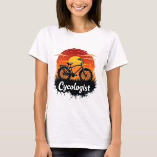 T-shirt Cycologiste Aventure à vélo : Tir graphique au cou