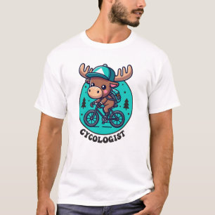 T-shirt Cycologiste Moose équitation Bicycle
