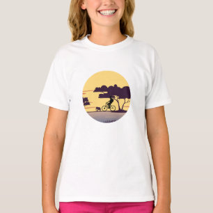 T-shirt Cycologiste Safari tour à vélo avec coucher de sol