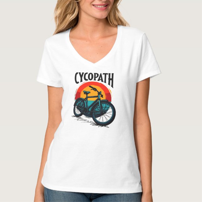 T-shirt Cycopath : Vélo énergétique avec le soleil couchan (Devant)