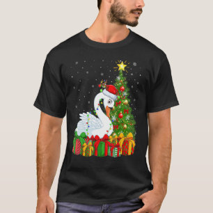 T-shirt Cygne oiseau Noël vacances Santa Cygne arbre de No