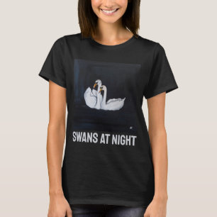 T-shirt Cygnes la nuit Peinture d'Alfred Fox