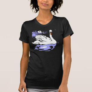T-shirt Cygnes Victoriens De Bois Sur T Chemise