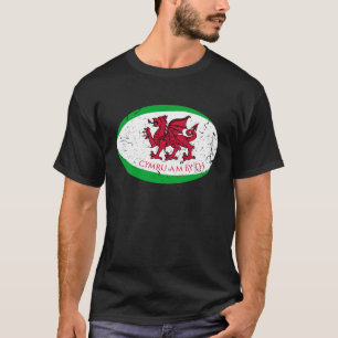 T-shirt Cymru Am Byth Welsh Rugby Ball Fans