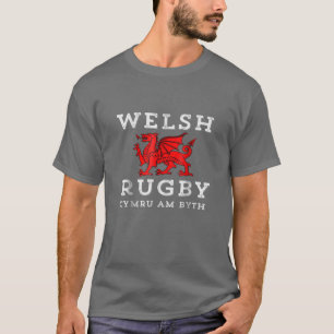 T-shirt Cymru Am Byth Welsh Rugby Wales Forever Dragon Te