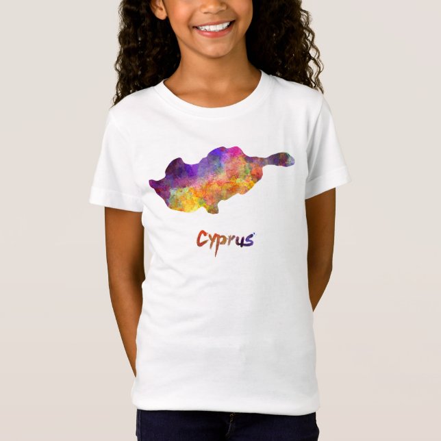 T-Shirt Cyprus in watercolor (Devant)