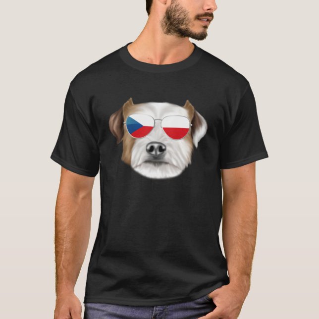 T-shirt Czech Flag Parson Russell Terrier Dog Czech Republ (Devant)