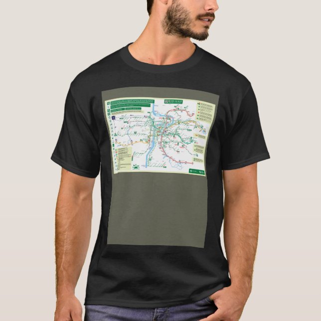 T-shirt Czech Republic  Prague  Praha  Metro Map  HD (Devant)