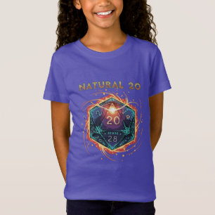T-Shirt D20 Naturel Flamboyant D20 Épique D&D Critique