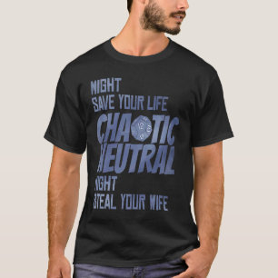 T-shirt D20 Rôles Critiques Dés Tabletop Chaotique Neutre