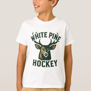 T-shirt D de hockey sur glace White Pine Bucks College off