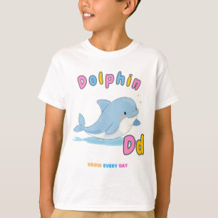T-shirt "D est pour Dauphin" Alphabet Tee - Croissance tou